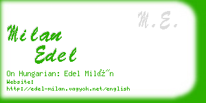milan edel business card